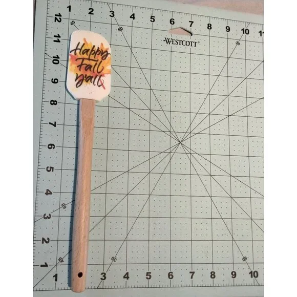 Happy Fall Yall Silicone Wooden Spatula Autumn Thanksgiving - Picture 3 of 4